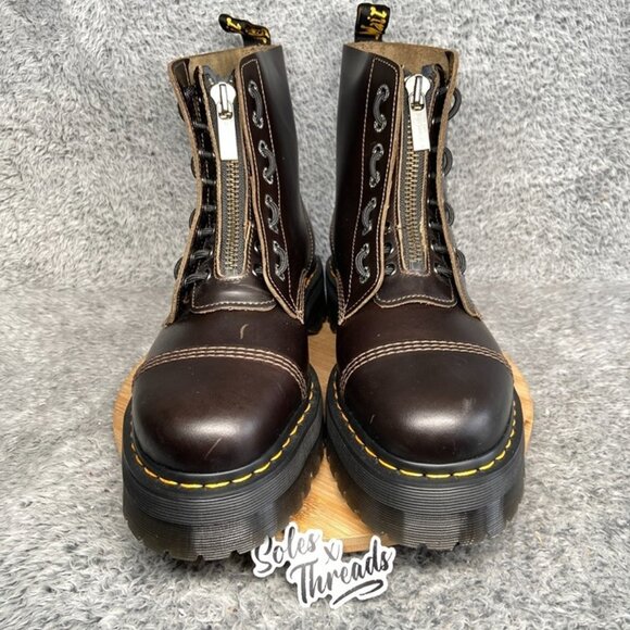 Dr. Martens Sinclair Leather Platform Zip Boot Size 13 Men Brown - Picture 3 of 7